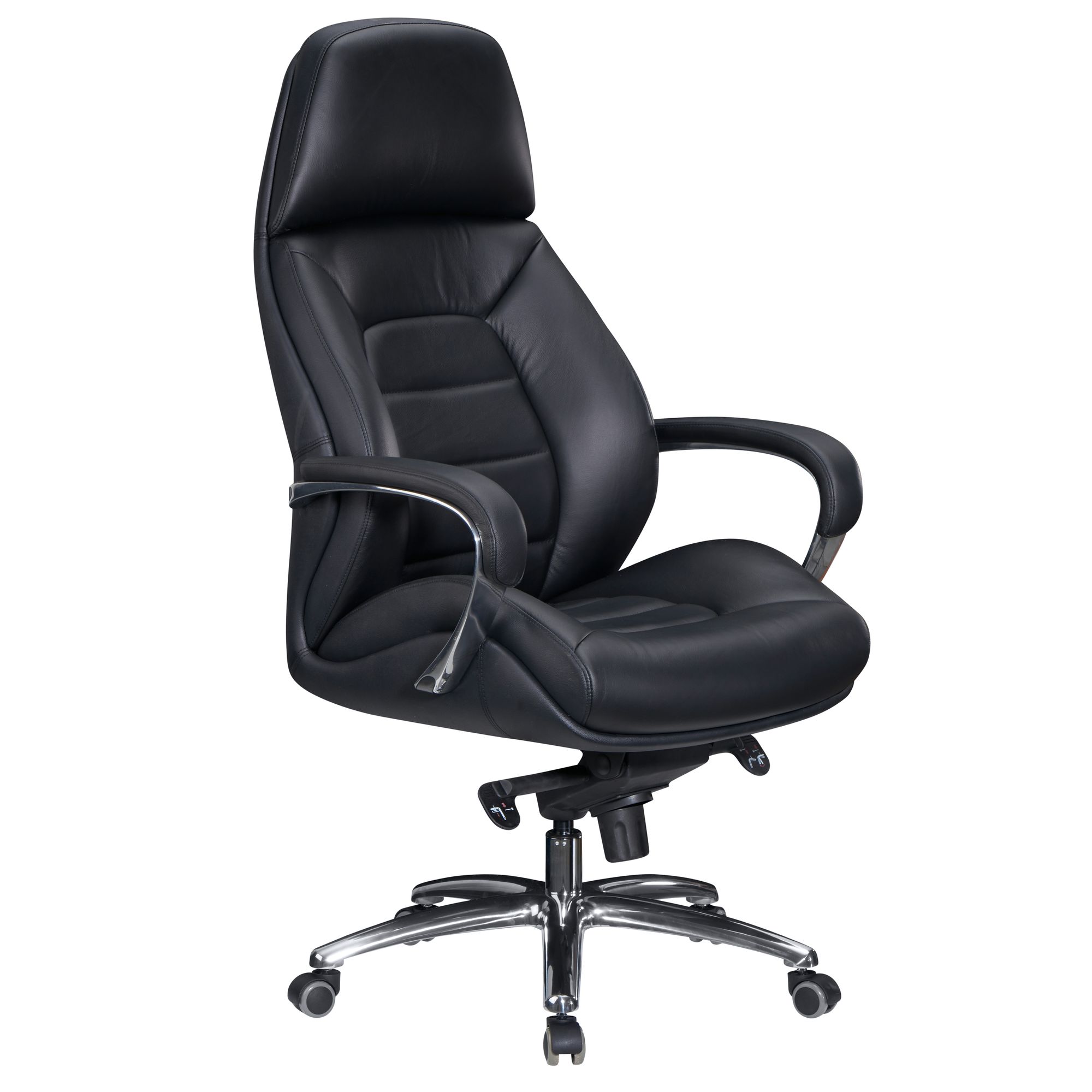 Image of Designer Office Chair Cover In Genuine Leather, Desk Chair For Up To 120 Kg, Executive Chair, Height Adjustable, Ergonomic Swivel Chair With Armrests & High Backrest, Rocking Function