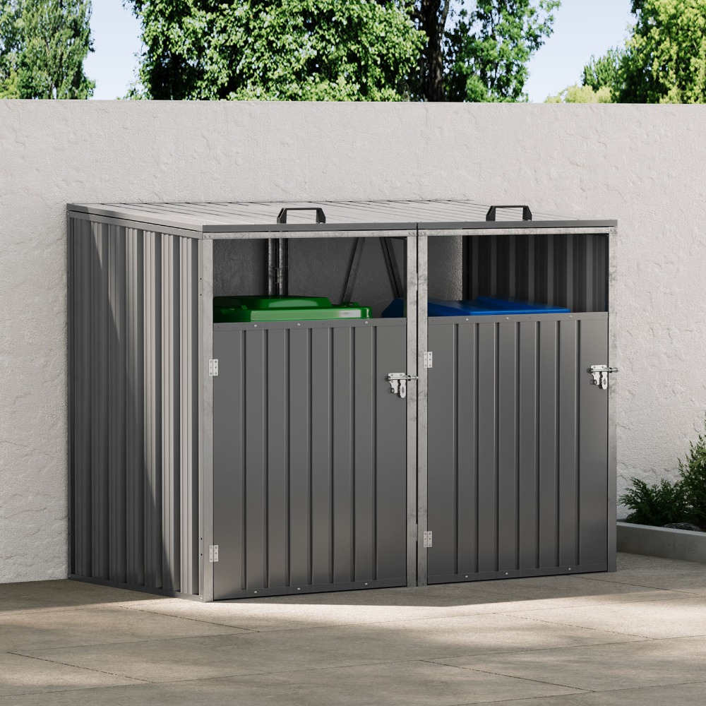 TEMU Outdoor Bin Storage Shed Double Door Bin Store & Bin Shelter Garden External Bin Storage Unit Bin Storage Solution For Keeping Household Waste &