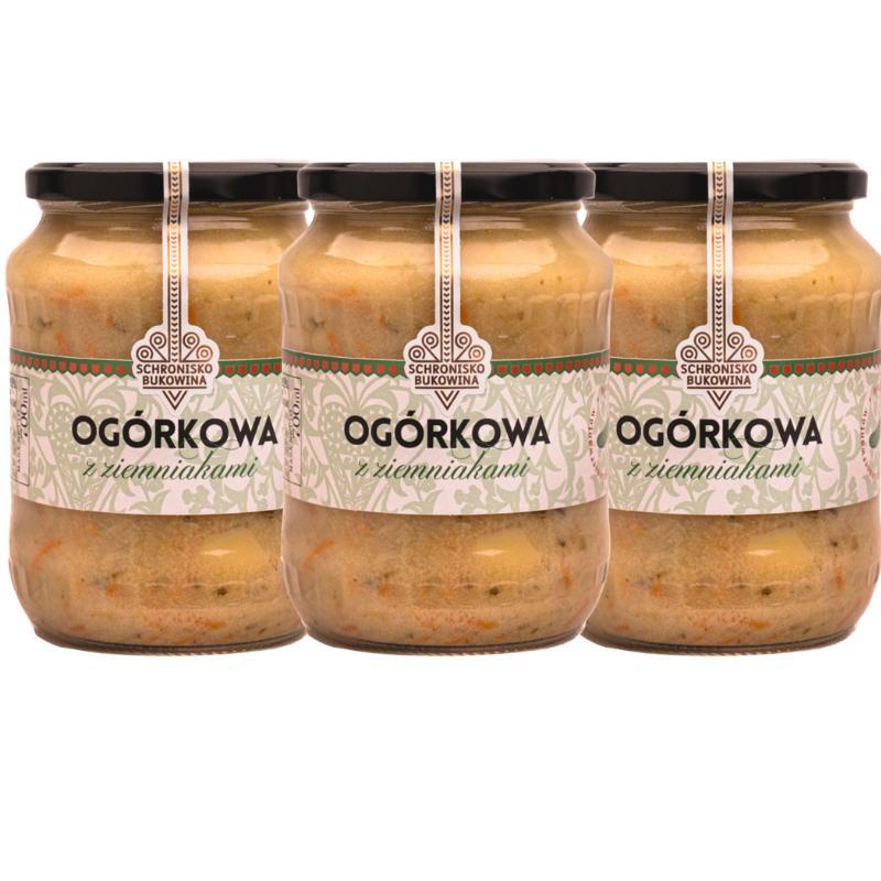 Image of 3-pack Cucumber Soup With Potatoes 710ml - Shelter Bukowina Cucumber Soup With Potatoes, 710ml, Traditional Polish Soup, Ready-to-heat, Regional Product