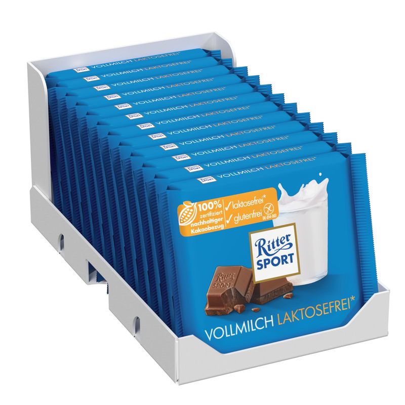 12 Ritter Sport Full Milk Lactose-free 100g (12x100g)