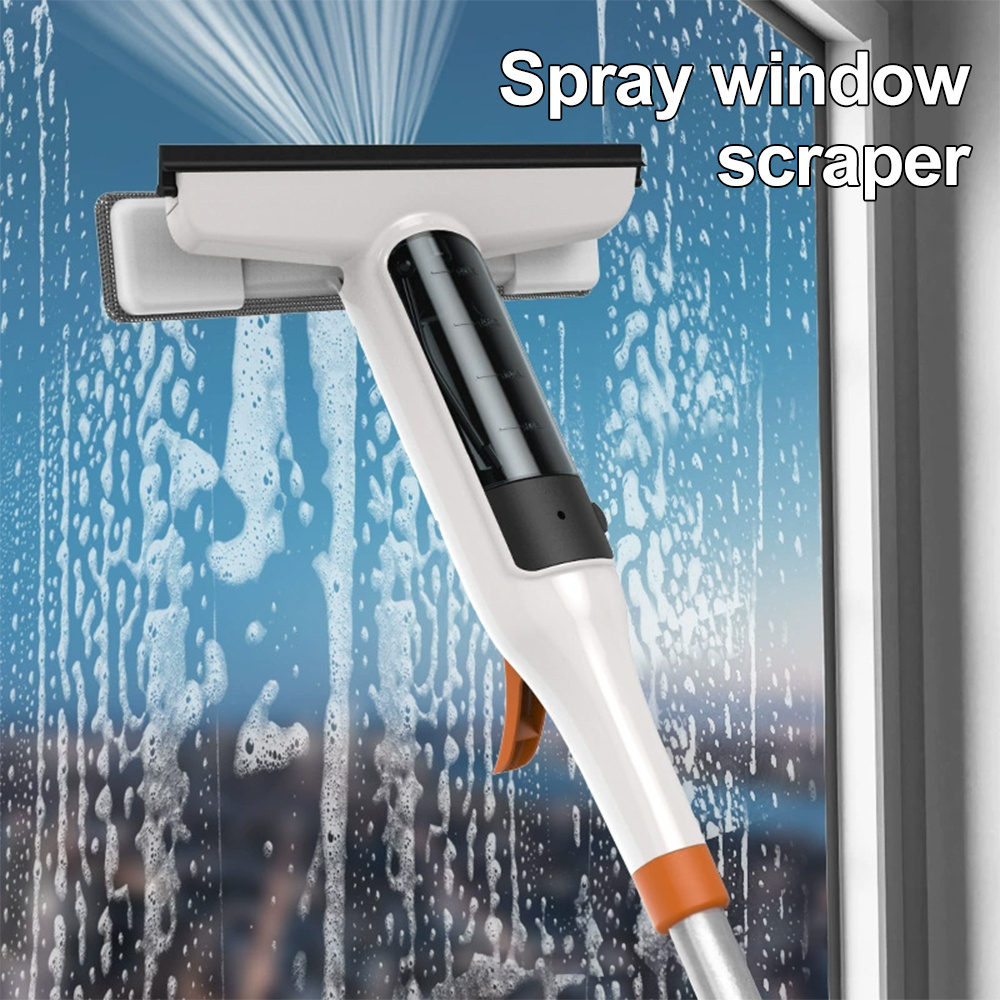 Image of Multi-functional Glass Cleaner With Spray & Squeegee - Easy Stain Removal, No - Ideal For High Windows, Shower Doors - Lightweight & Handy Design