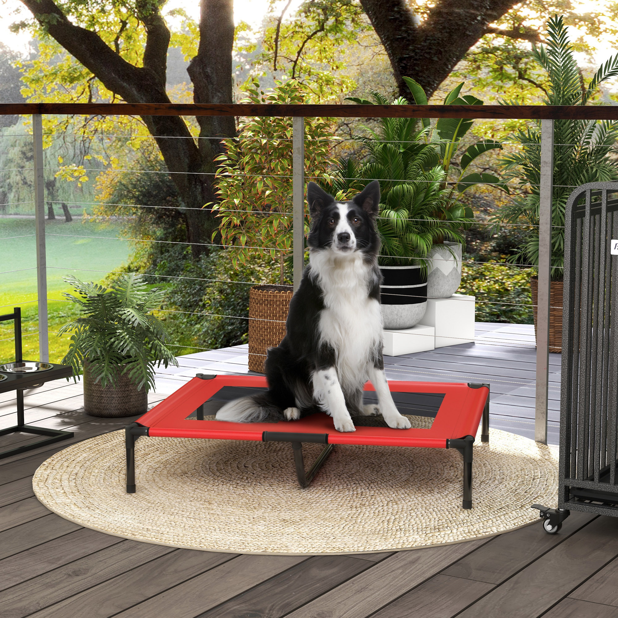 Orthopedic Outdoor Sleeping Dog Bed Dog Sofa Pet Bed Cat Bed Coffee-red 92 X 76 X 18 Cm