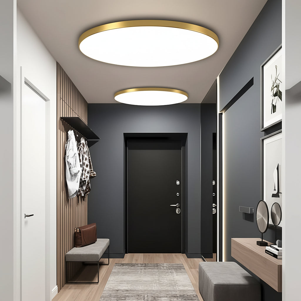 TEMU Lámpara de techo LED de 27 cm y 20 W, luz dorada fría, /27GD