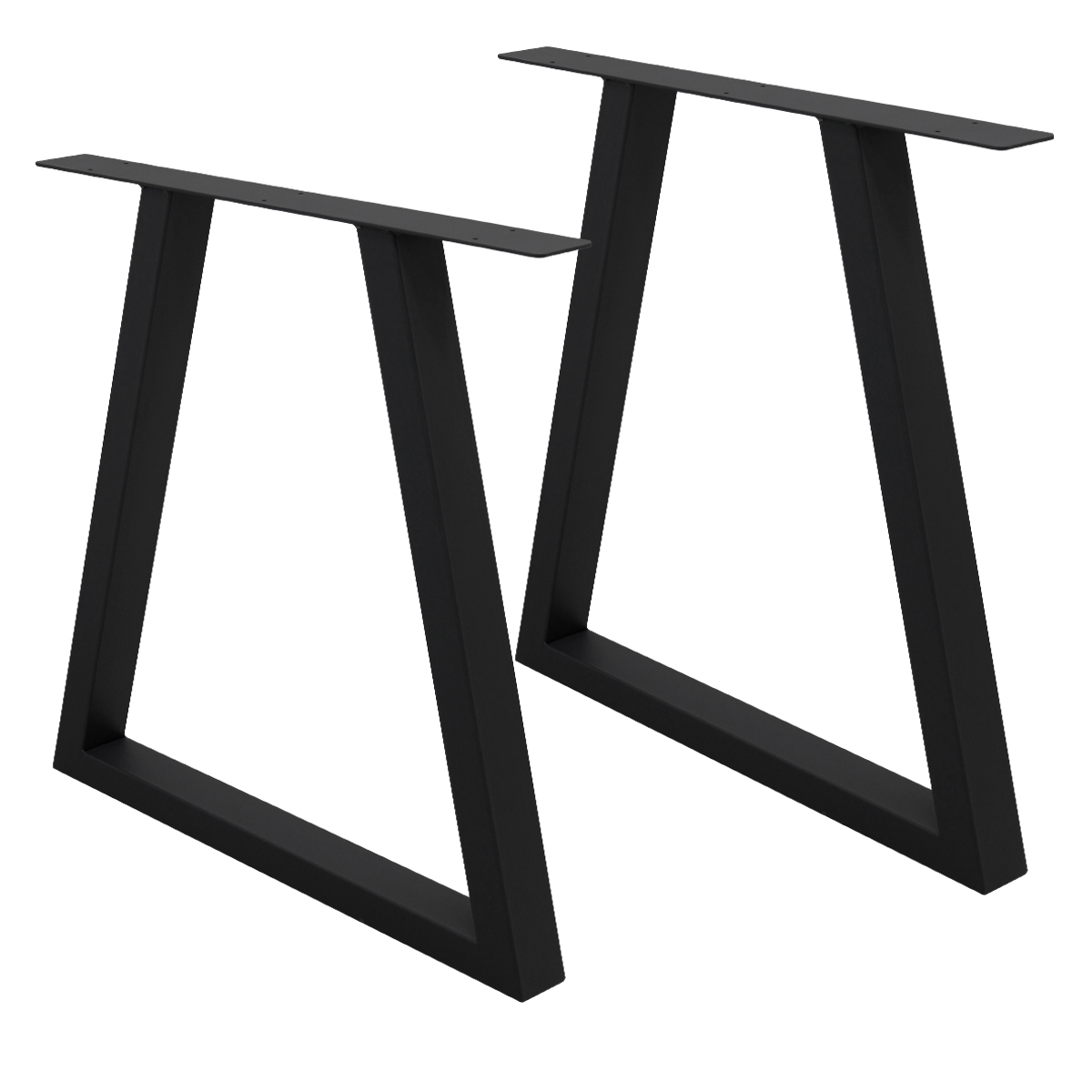 Image of Ecd Germany 2x Table Legs Trapezoidal Design, 60 X 72 Cm, Powder-coated Steel, , Metal Table Frames Table Base Table Legs Furniture Feet, For Dining Table Desk
