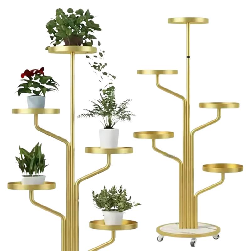 plant stand   shelf on wheels gold 135 cm plantstand9