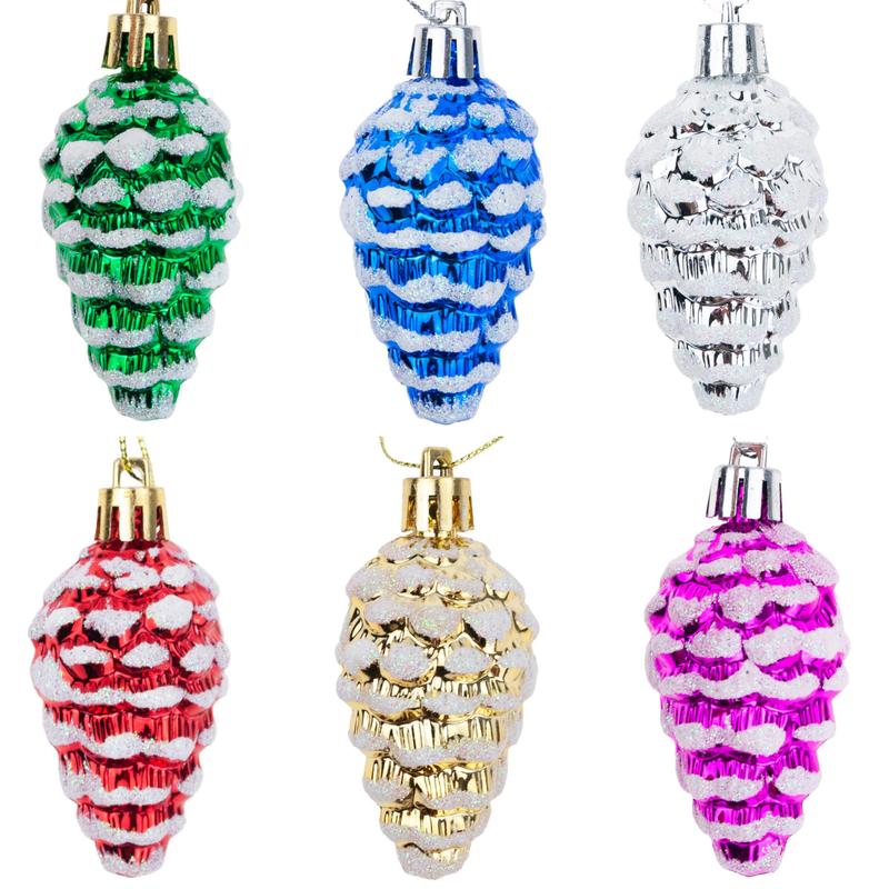 Image of Christmas Ornaments Set - Hanging Decorations, 6 Pieces, Colorful
