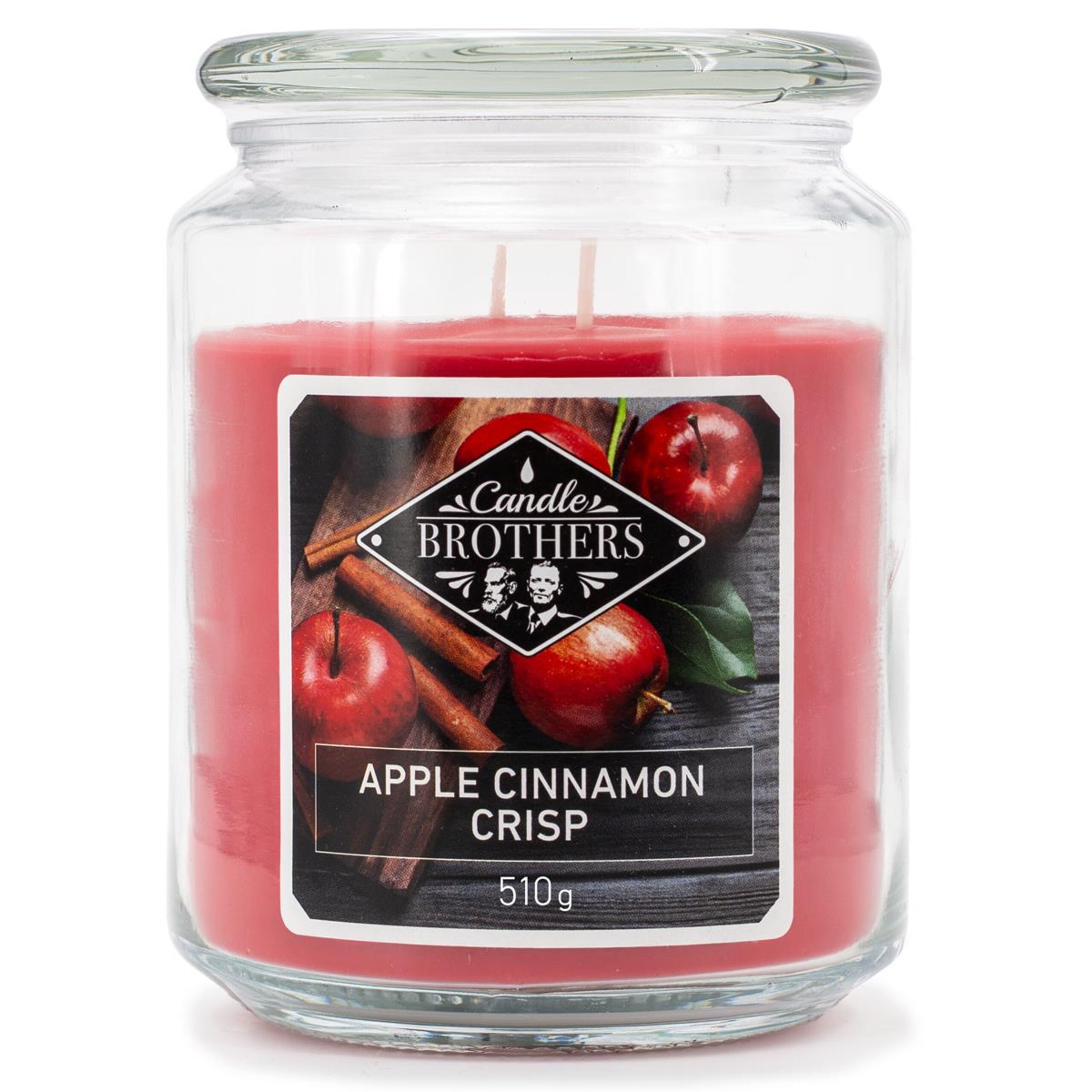 Image of Scented Candle With 2 Wicks, , 510 G, 100-hour , Glass, Cotton, And Paraffin Wax, 13 X 10 X 10 Cm, Red, For Living Room, Bedroom, And Bathroom, Candle, Room Fragrance, Candle-brothers