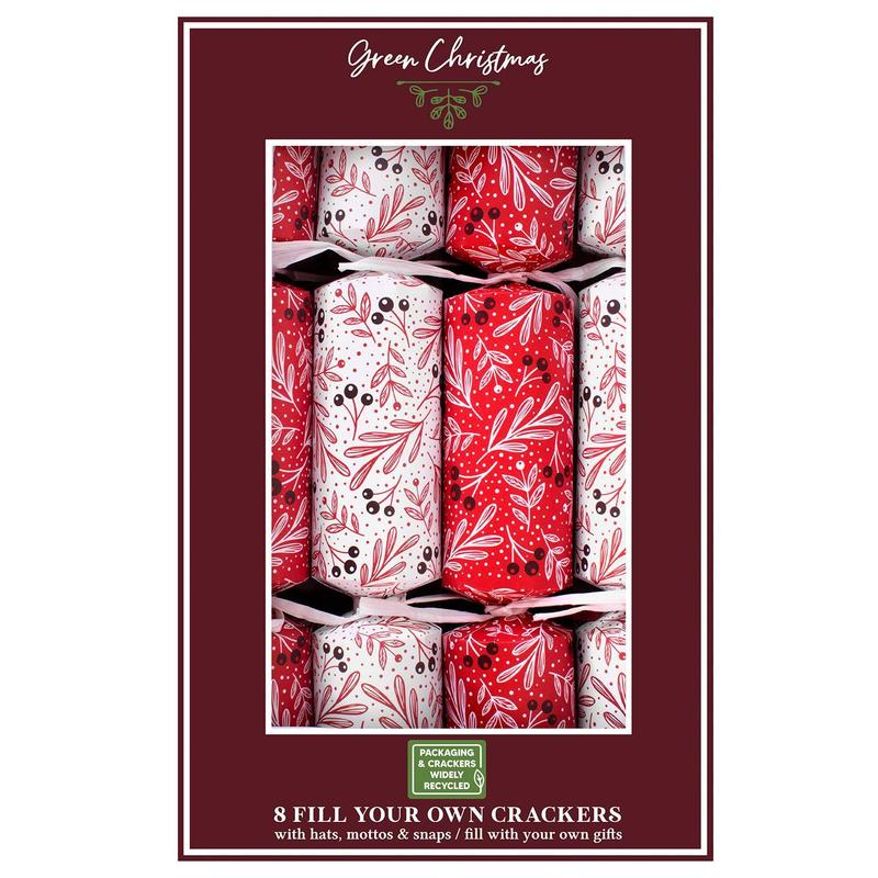 TEMU Fill Your Own Christmas Crackers Pack Of 8 White And Design Table Decor Party Fun