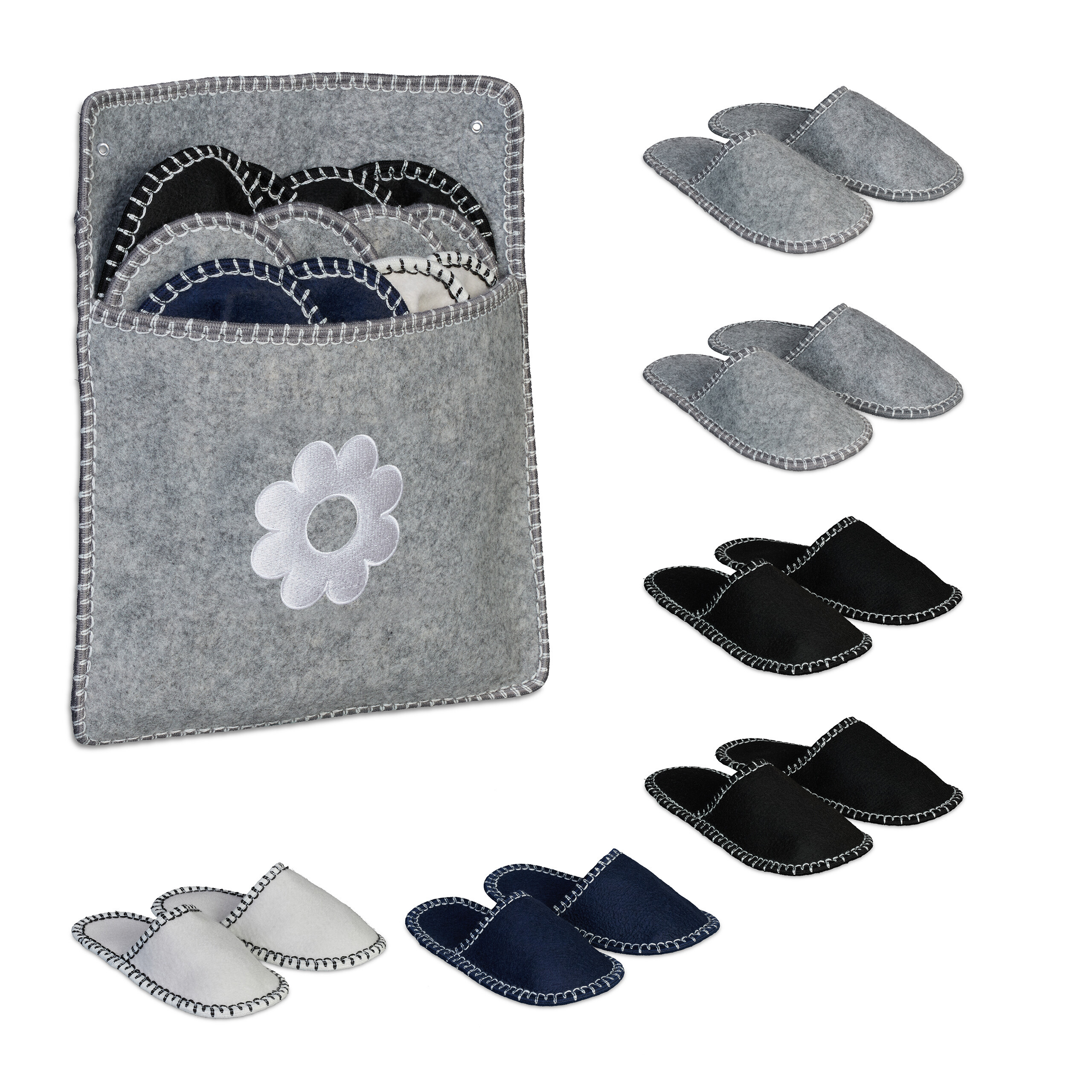 6 X Slippers "flower" In Multicolor