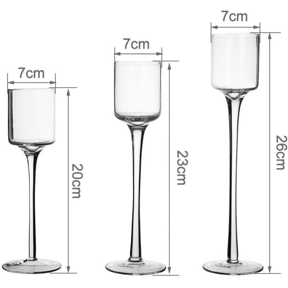 TEMU 3pcs Candle Holders Tea Light Candle Holders Tealight Candle Holders Tall Elegant Glass Stylish Design For Wedding Table Decoration