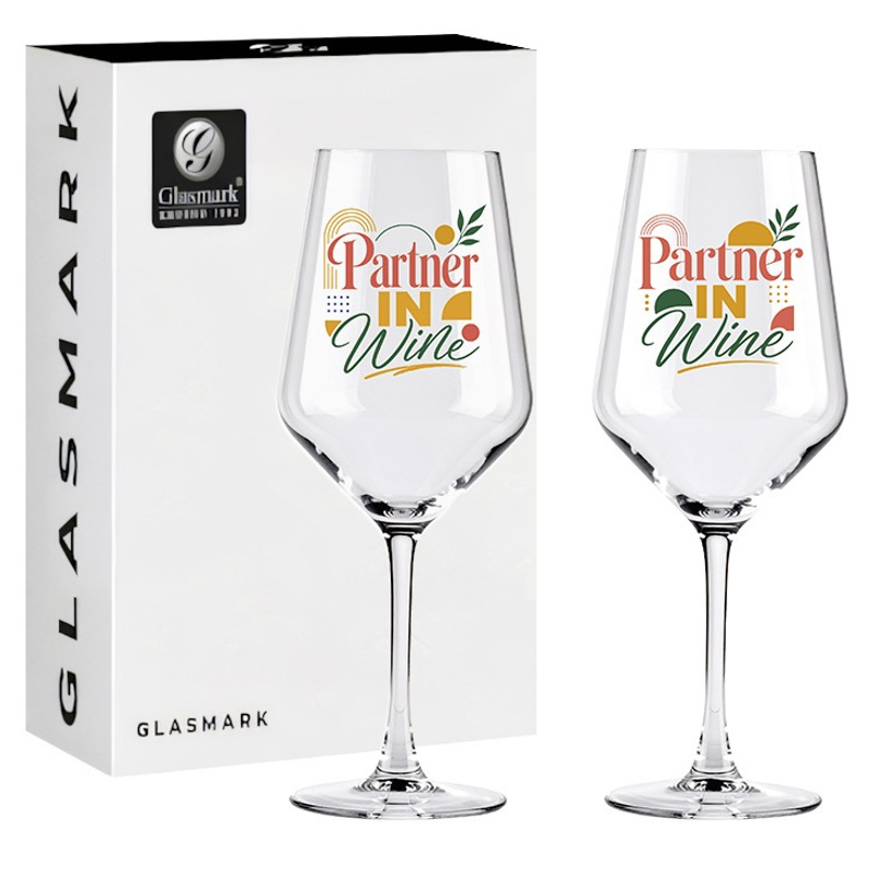 Image of 2-piece Set Xl Wine Glasses 580ml " In Wine" – Large Red Wine & White Wine Glasses, Fun Gift Idea For Best Friend, Couples & Wine Lovers