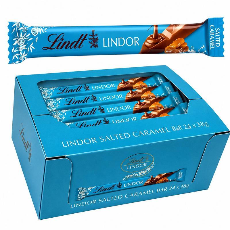 Lindt Lindor Salted Caramel Bar 24 X 38 G