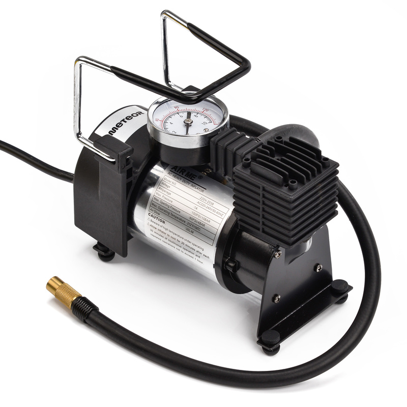TEMU Compresseur pour vélos, ballons, matelas, pontons, pneus de voiture, avec manomètre BAR et PSI, 150 PSI/10 BAR, débit 30 L/Min, alimentation AC
