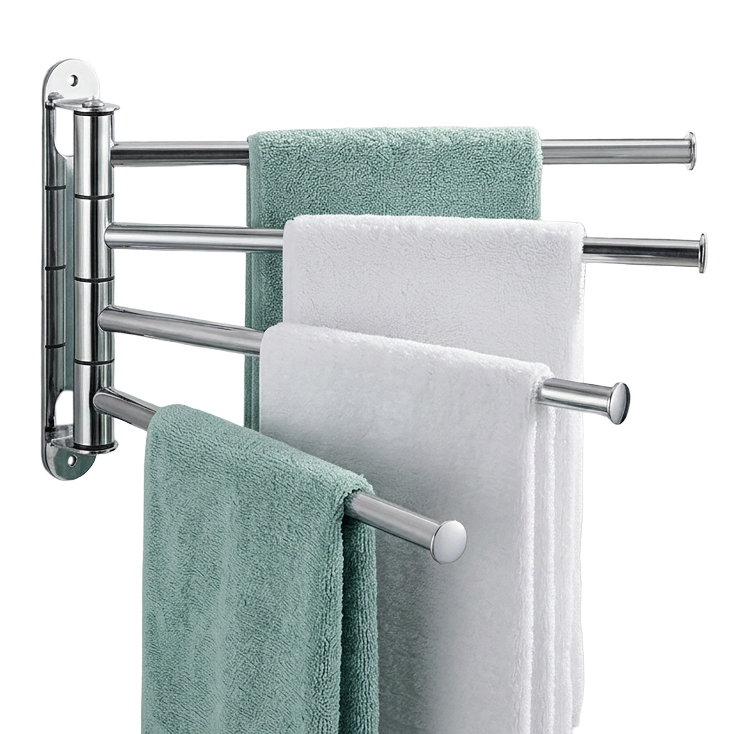 Wall-mounted Towel Holder In Silver - (w)32.5 X (h)23 X (d)3 Cm