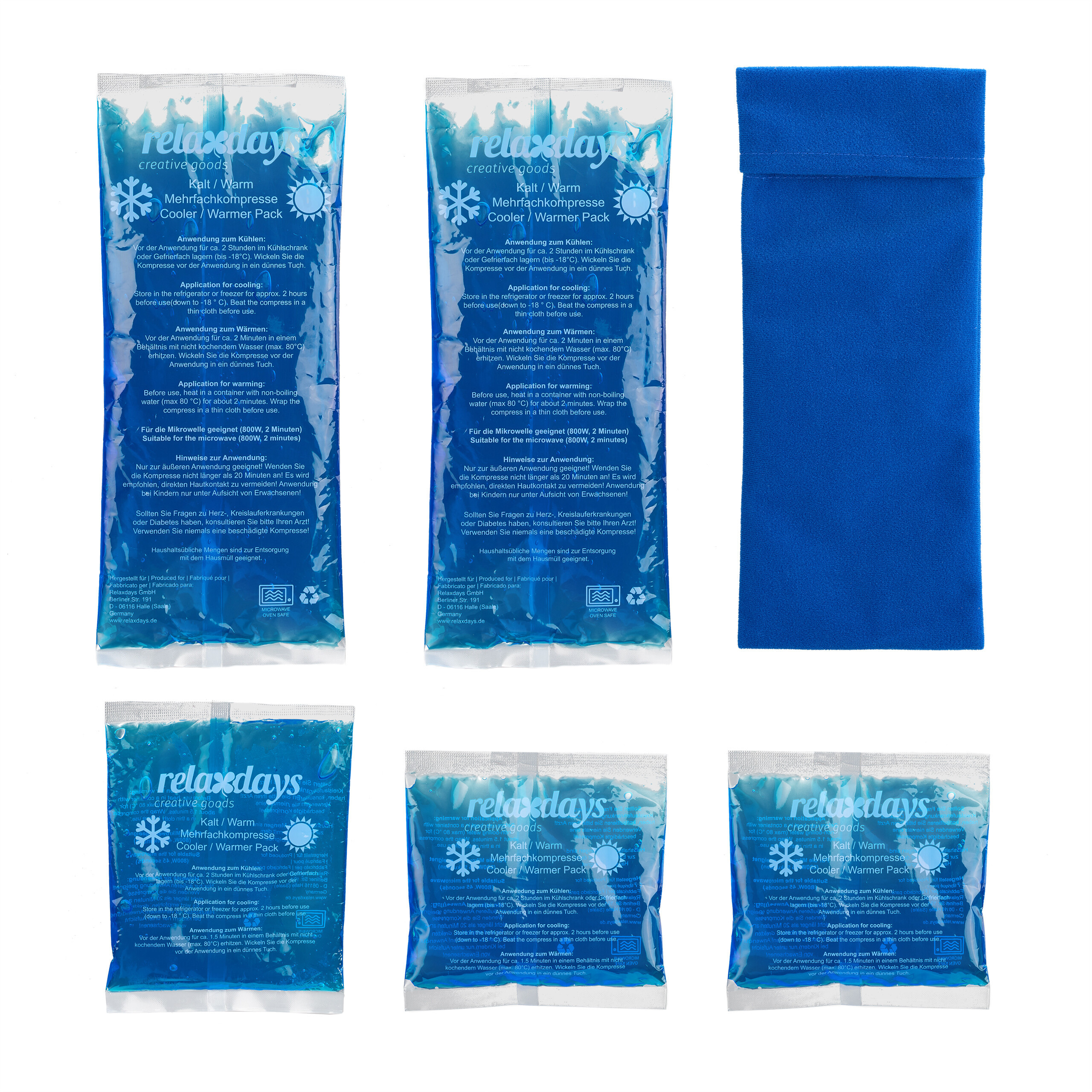 E-shop 5 x Kühlpads in Blau
