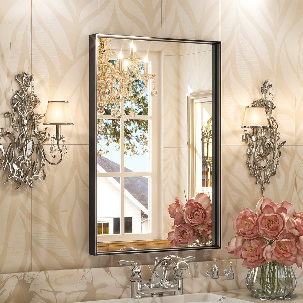 TEMU 23.62x15.75 Inch Bathroom Wall Mirror Bathroom Wall Mirror Vanity Mirror Bathroom Makeup Mirror Suitable For Bathroom, Bedroom Or Living Room