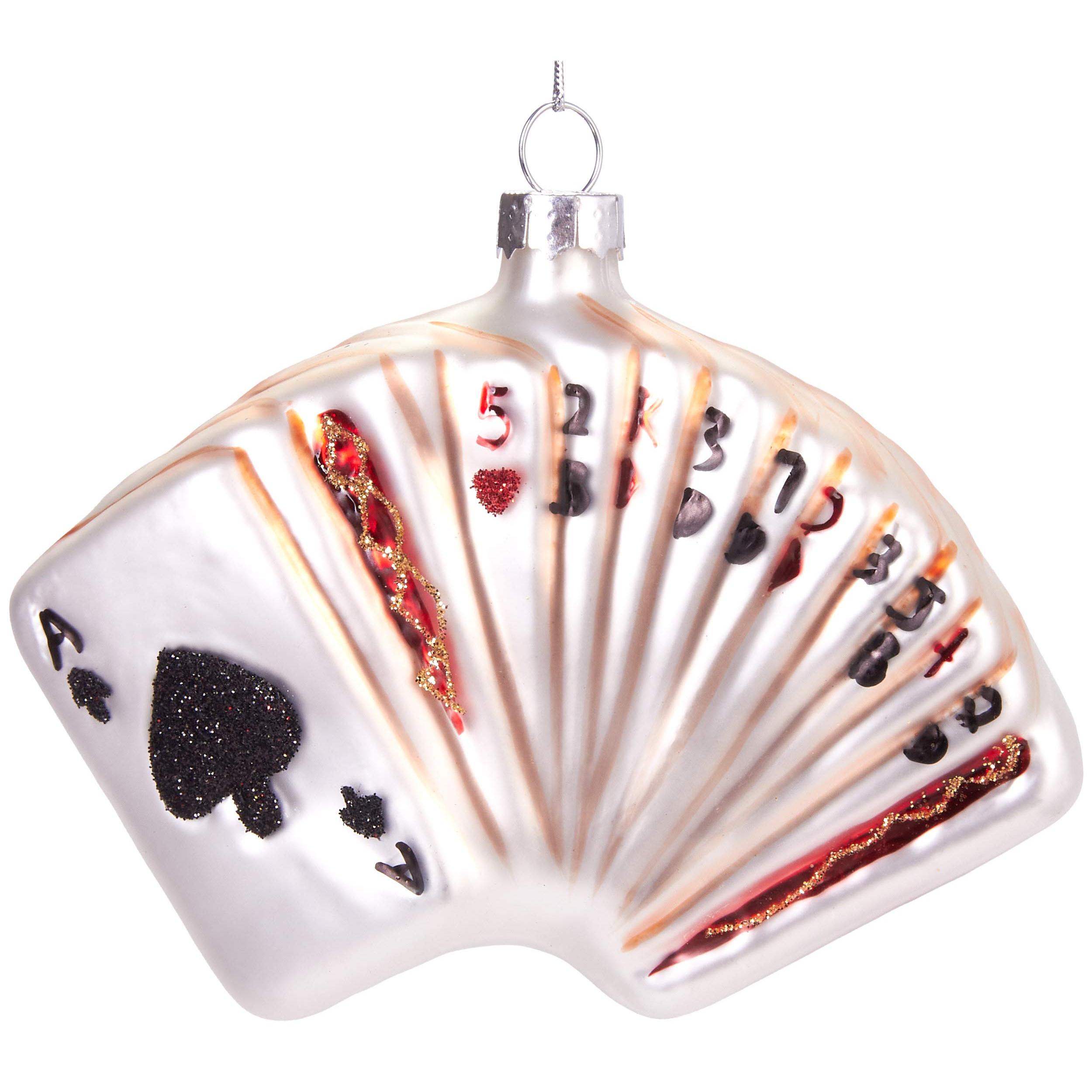 Image of Brubaker Card Game - Hand-painted Christmas Ball Made Of Glass - Mouth-blown Christmas Tree Decoration Figures Funny Decorative Hanging Ball - 11.5 Cm