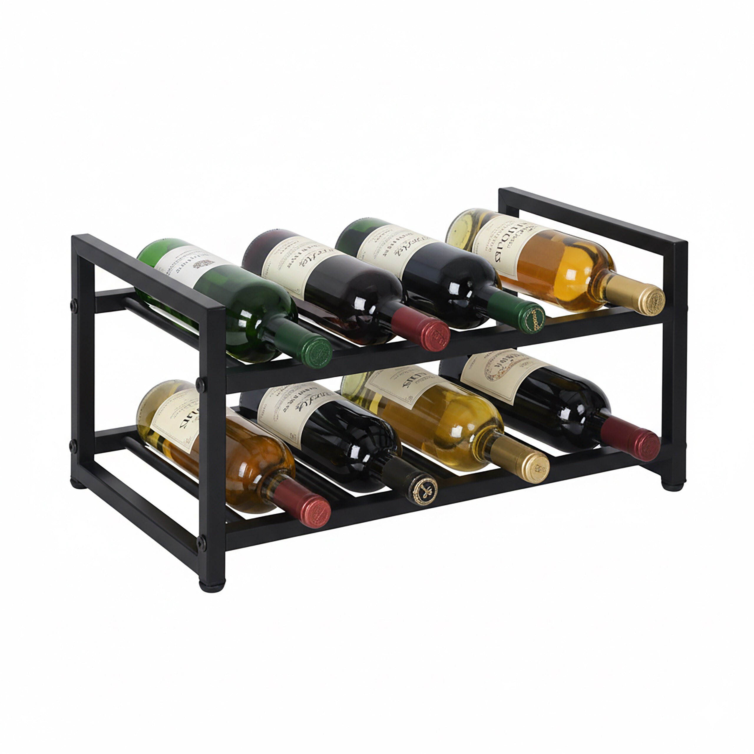 Wine Rack In Black - (w)42.5 X (h)21.5 X (d)21.5 Cm