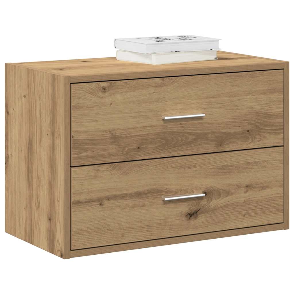 Vidaxl Cabinet With 2 Drawers - Oak 60x31x40cm Wood Material, Storage Cabinet, Sideboard, Sideboard-buffet Cabinet, Vitrine