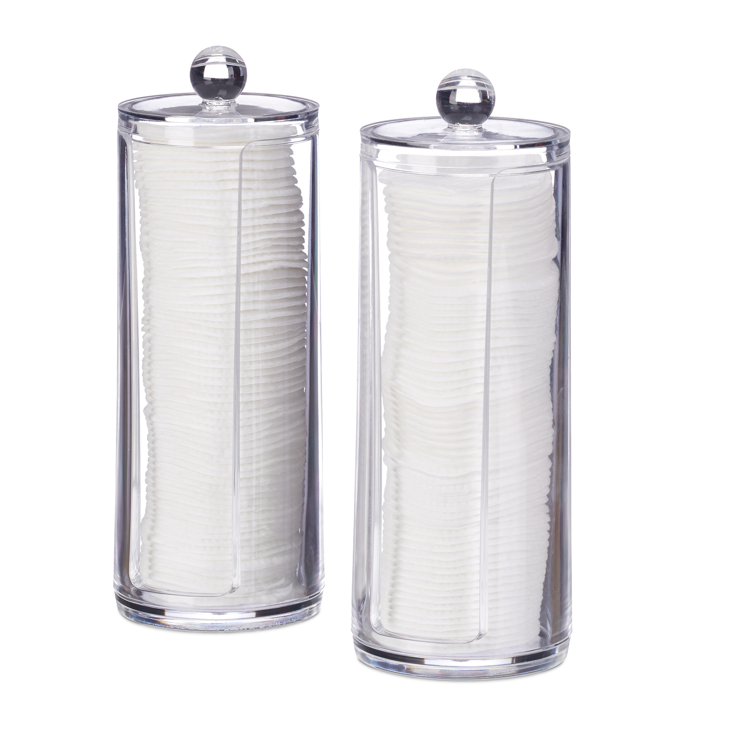 2pcs Set: Wattepad Storage In Transparent