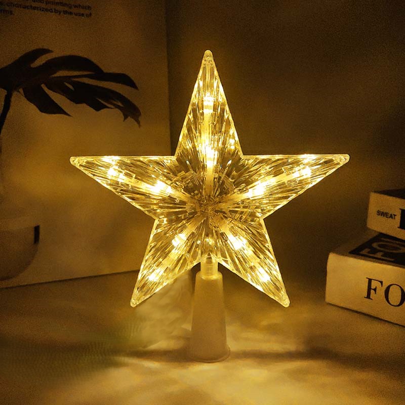 TEMU Christmas Decorations Christmas Tree Topper Star Warm Tree Topper For Christmas Tree Decoration Tree Topper 18x16cm