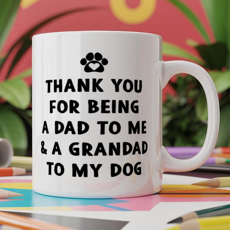 TEMU Hippowarehouse Thank You For Being A Dad To Me And Grandad To My Dog Mug 11oz White Ceramic Coffee Mug Novelty Print Tea Cup Funny Unique Gift