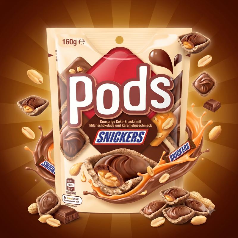 Image of Snickers Crunchy Biscuit Snacks With And Milk Chocolate 160g