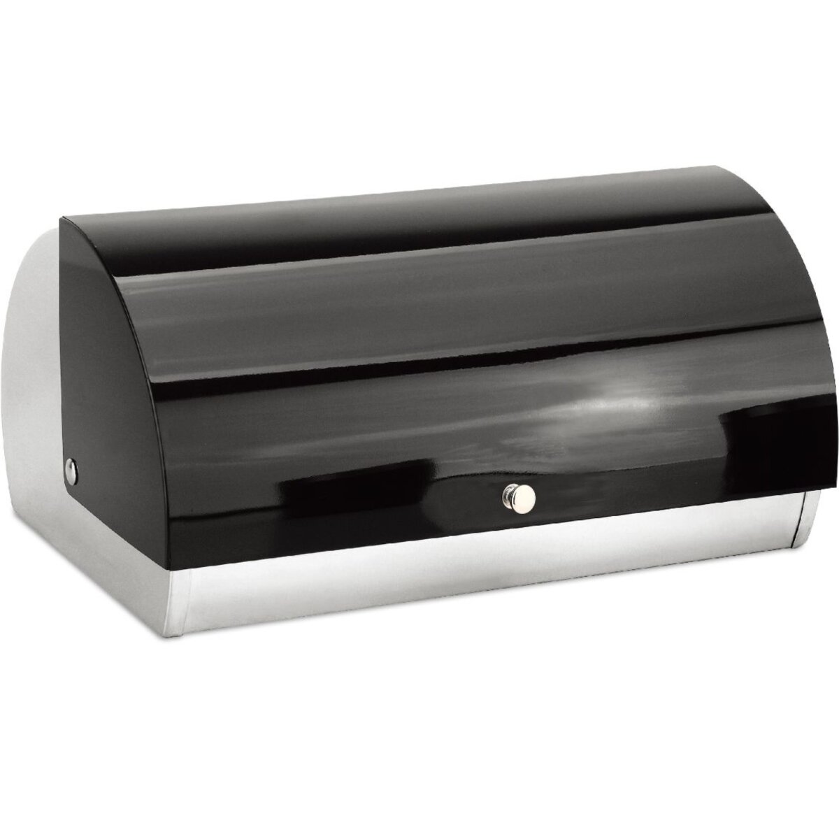 Image of Modern Bread Box With Lid In Stainless Steel - 38.5 X X 28 Cm - Black
