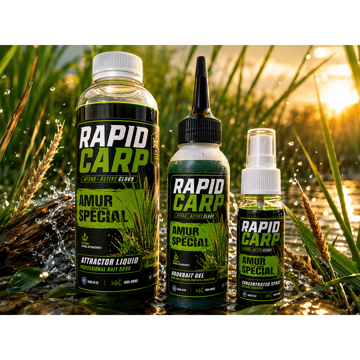 Combo Carp Grass Carp – Set Sedge (3-in-1), Liquido a Base di Acqua Purificata, Gel Adesivo per Cestello e Spray per…: retailer-supplied image