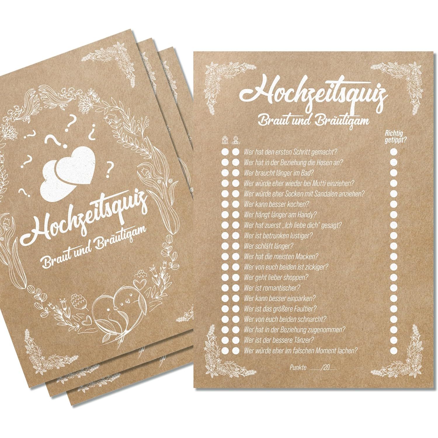 Image of Colortouch Wedding Quiz, Power-optic Wedding Decor, Wedding Game For Guests To Get To , Wedding Gift For , 20 Funny Questions Bride And Groom For -filled