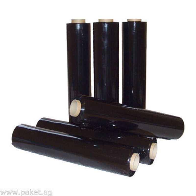 TEMU 6 Rollen x 23my Stretchfolie 1,5 kg Palettenfolie Verpackungsfolie Schwarz*
