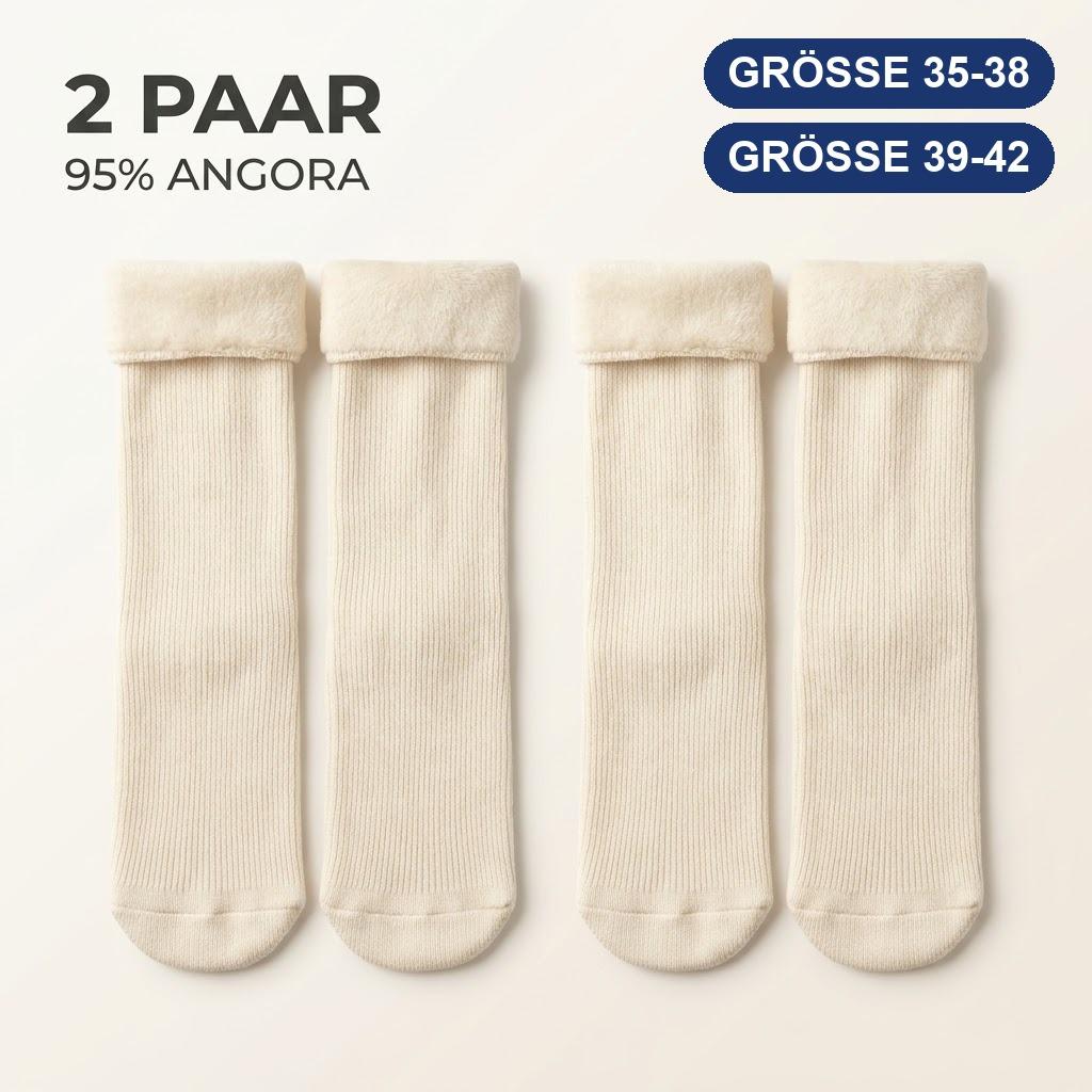 Image of Angora Thermolined Women's And Unisex Cream-colored Socks, – Size 35-38 / 39-42