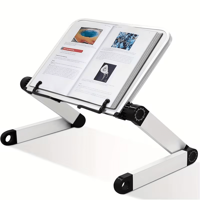 TEMU Adjustable Book Stand Laptop Stand Lightweight Aluminum Alloy Book Stand Ergonomic Book Stand For Tablets, Magazines, And Documents