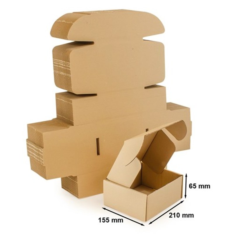 TEMU Boîtes en carton découpées, 210 × 155 × 65 mm, 255 × 155 × 65 mm, 65 mm, m2, 360 g/m2, 50 pcs. Pour un transport stable et sûr des articles