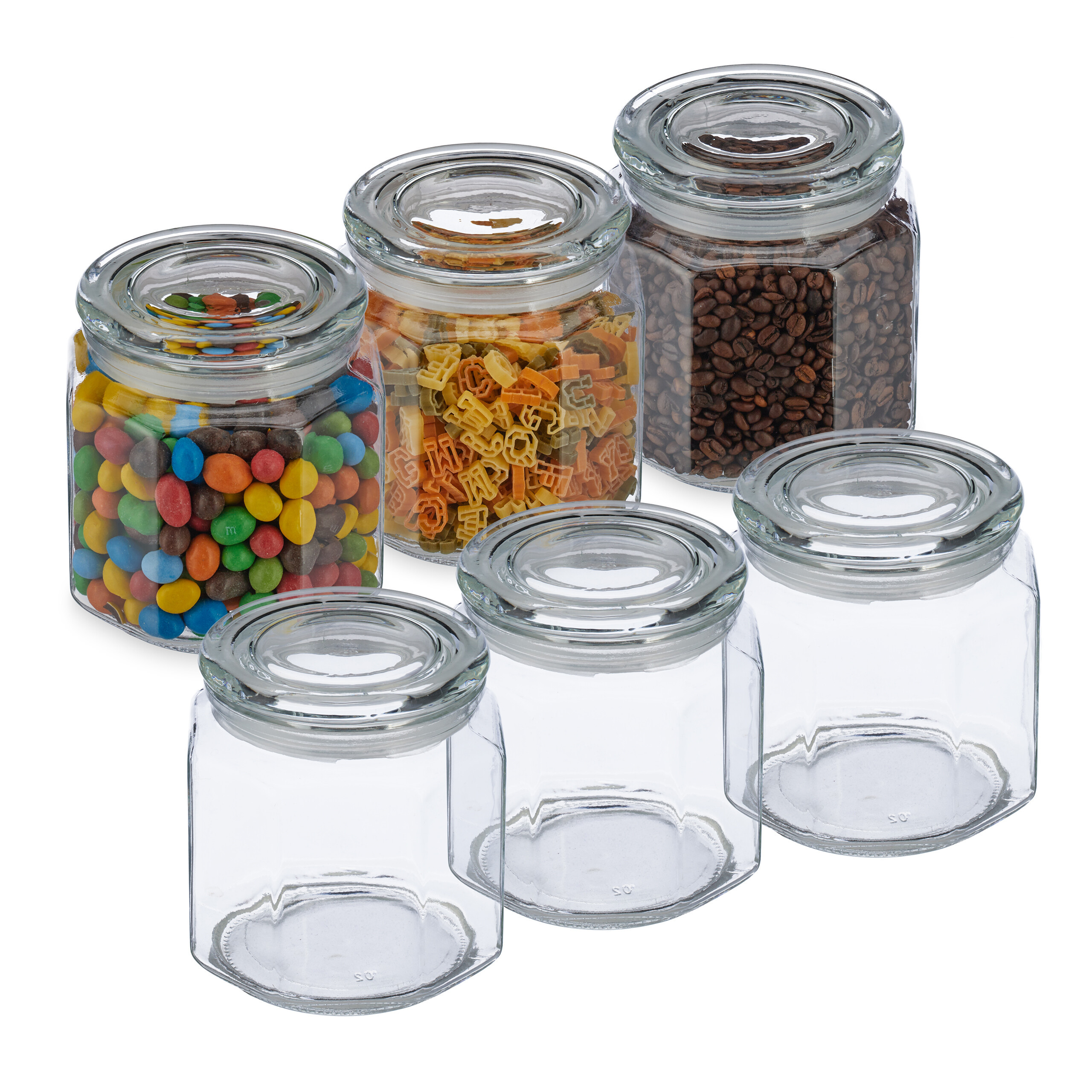 6 X Transparent Storage Jars - 1300 Ml
