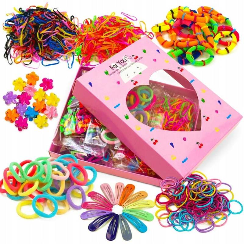 TEMU Large Hair Accessories Set For Girls - Hair Ties, Clips, And Accessories