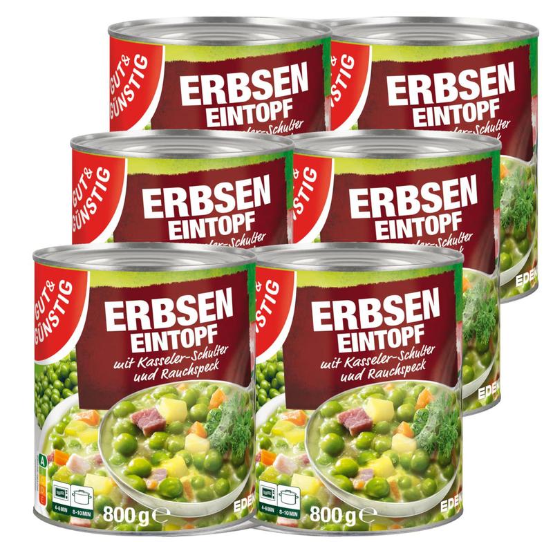 6x Good&cheap Pea Stew With Kasseler & Smoked Bacon 800g (6x800g)