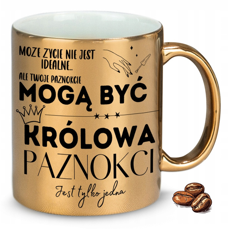 Kubek złoty niby królowa paznokci jest tylko jedna na przeent upominek: retailer-supplied image