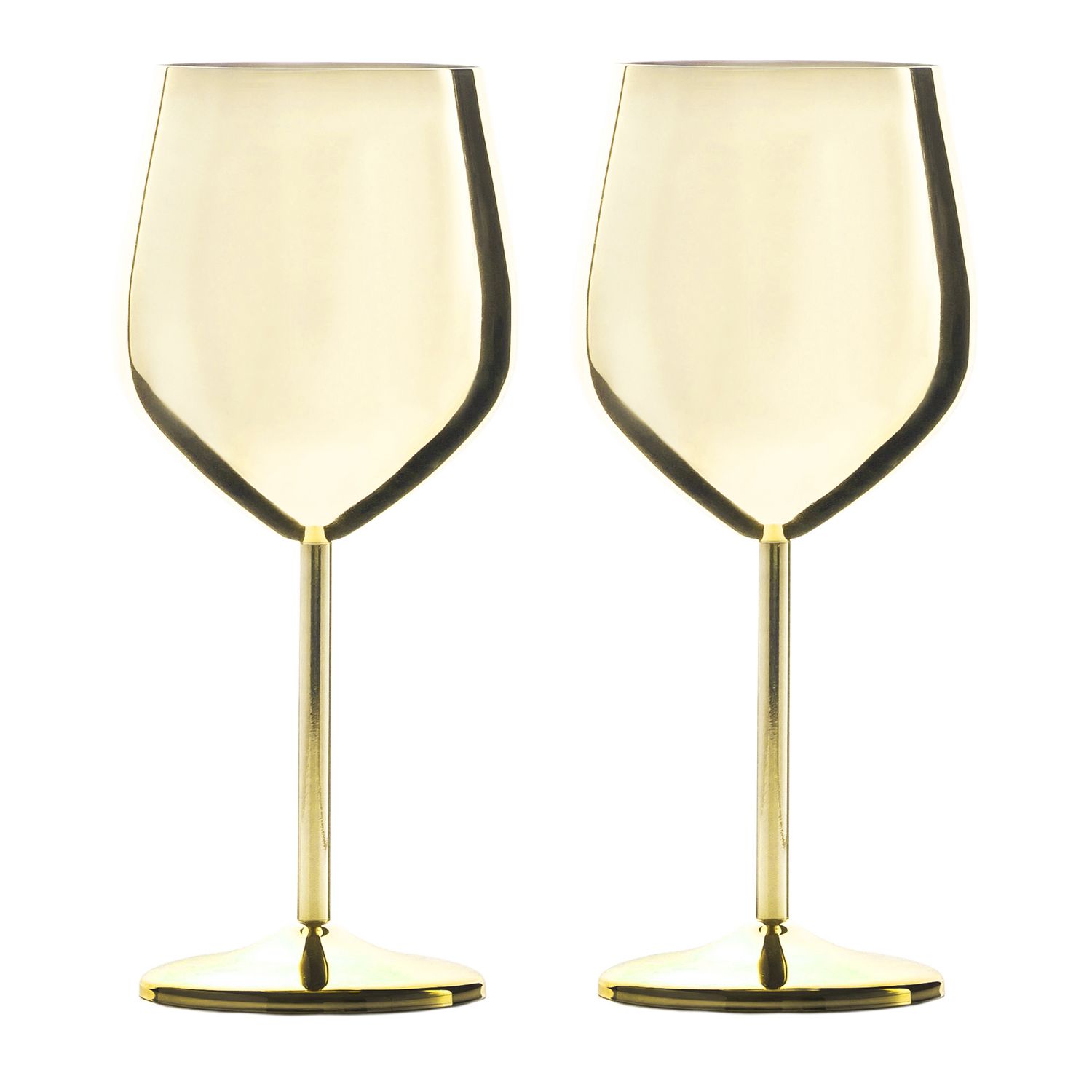 Intirilife 2x Wine Glasses Stainless Steel 400 Ml Unbreakable Wine Glasses Unbreakable Gift Set 21 X 9 Cm