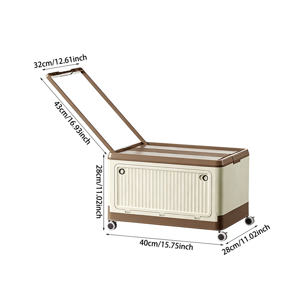 Collapsible Plastic Storage Bins with Magnetic Doors