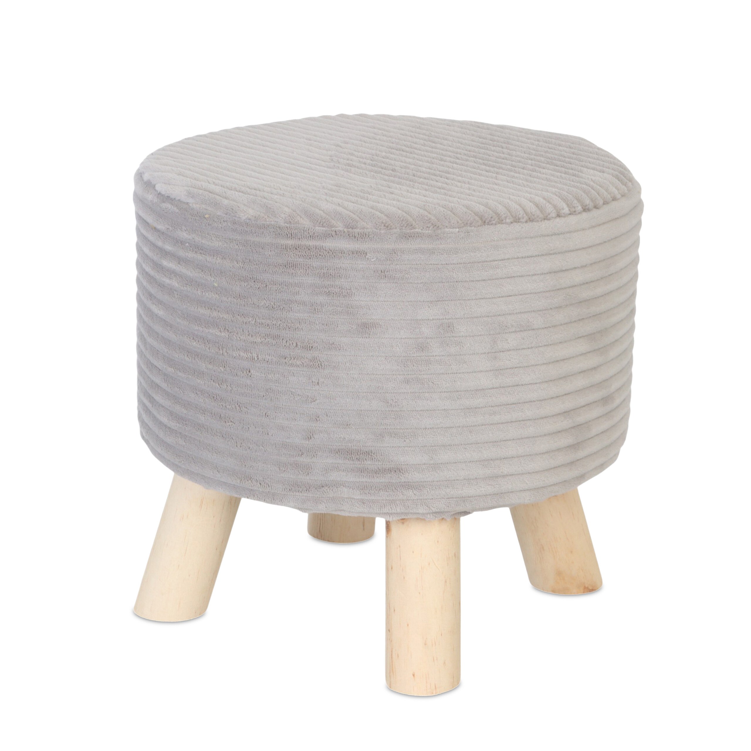 Stool In Light Gray/natural - (h)30 X Ø 30 Cm