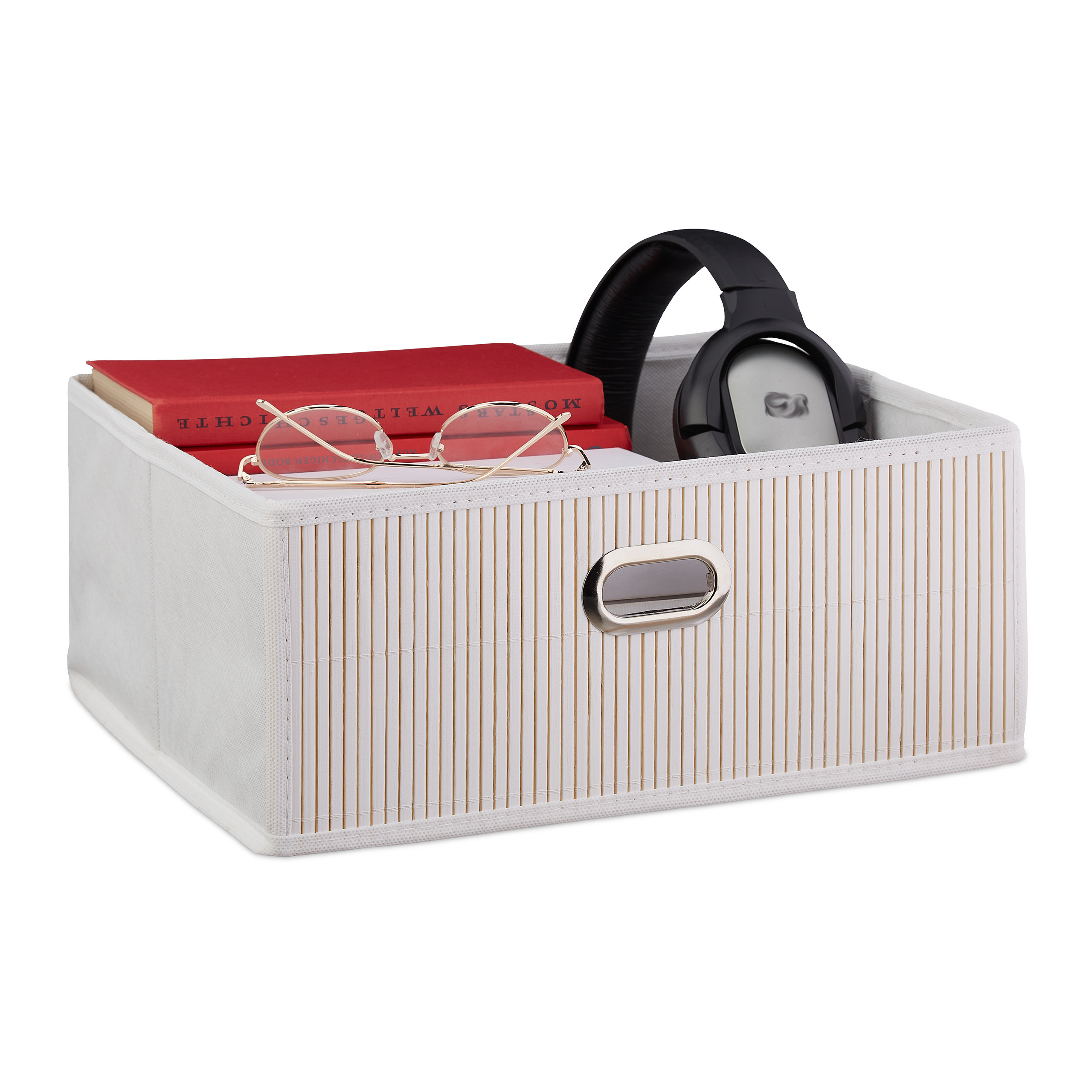 2 X Storage Basket In White - (w)31 X (h)14 X (d)31 Cm