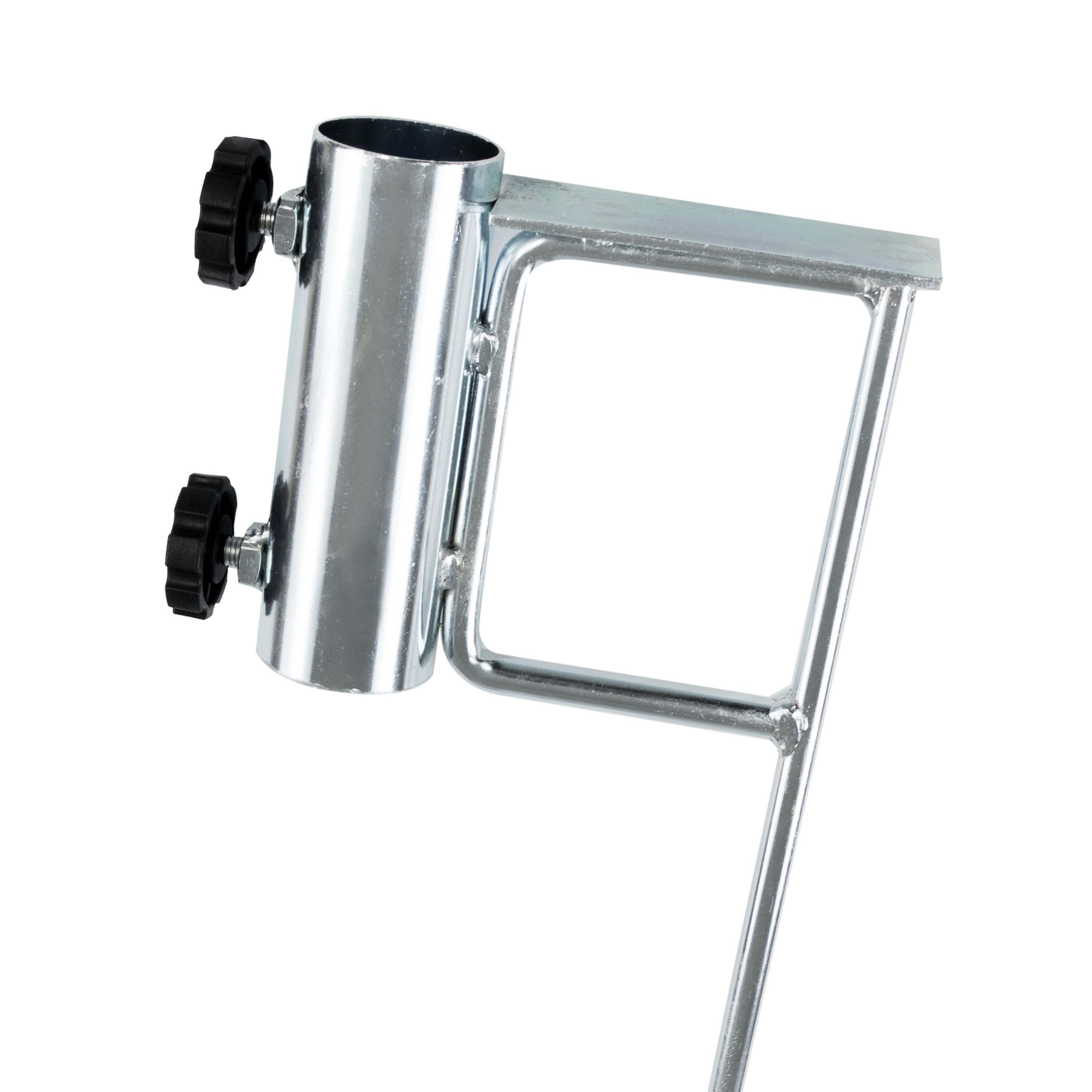 Ground Spike Umbrella Holder, Long - Pole Diameter Up To 42 Mm - 2 Locking Screws, Steel Anchor - Lawn Spike Ground Anchor For Umbrellas, Clotheslines, Fence Posts