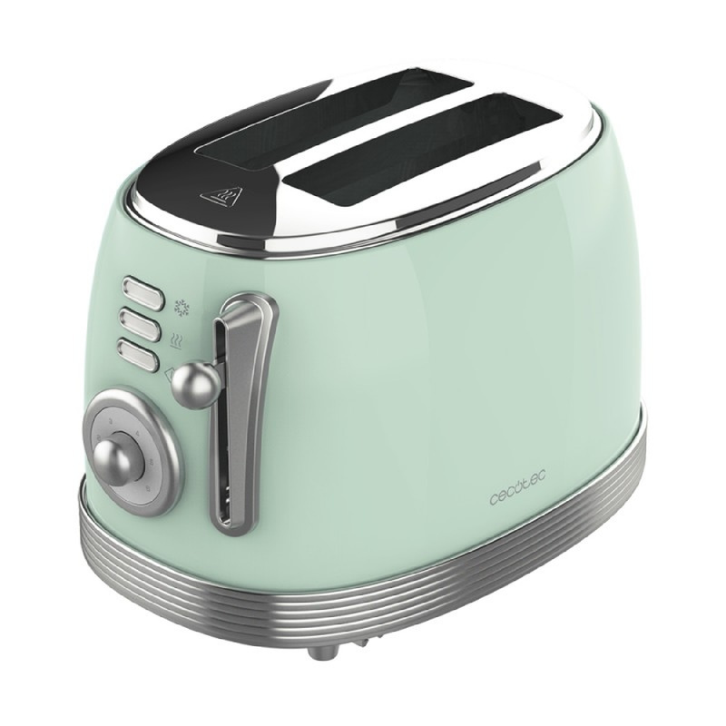 TEMU Cecotec Toast&Taste 800 Vintage Light Green. 850 W, Ranura Corta Extra anchas de 3,8 cm, 2 Tostadas