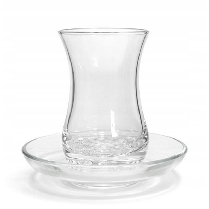 Image of Tulip Tea Glass + Glass Saucer