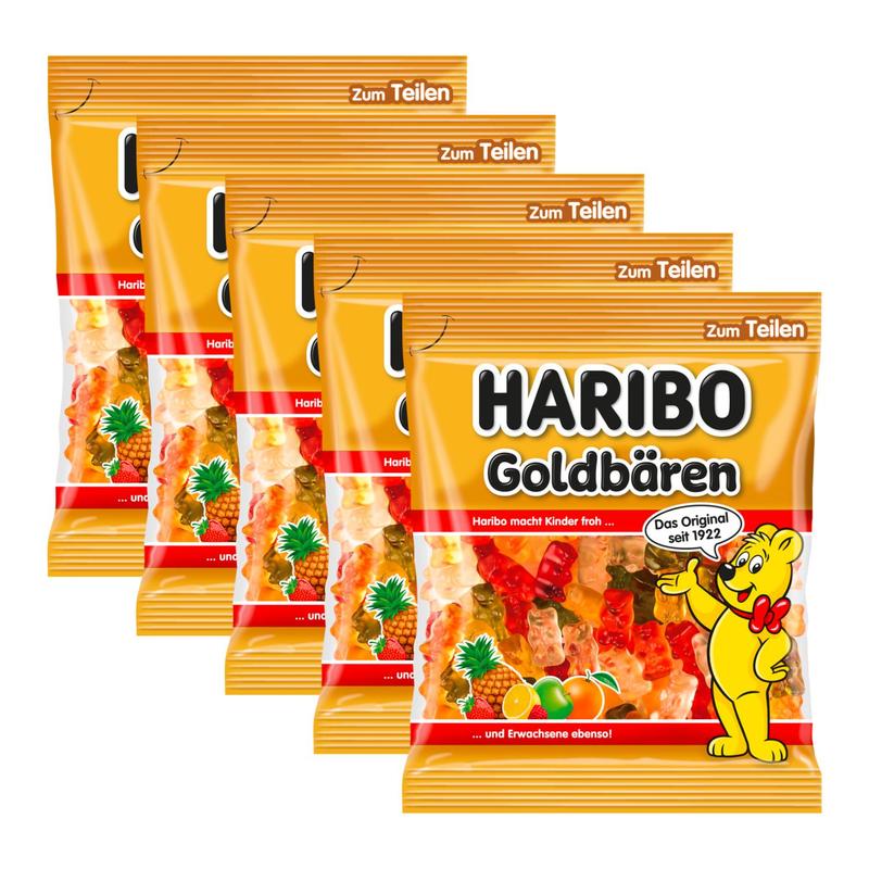 5 Packs Of Haribo Gold Bears 175g (5x175g)
