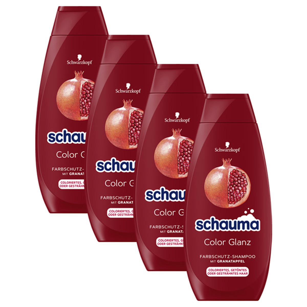 Image of Schauma Color Glanz Shampoo Color Protection With Pomegranate 400ml 4-pack
