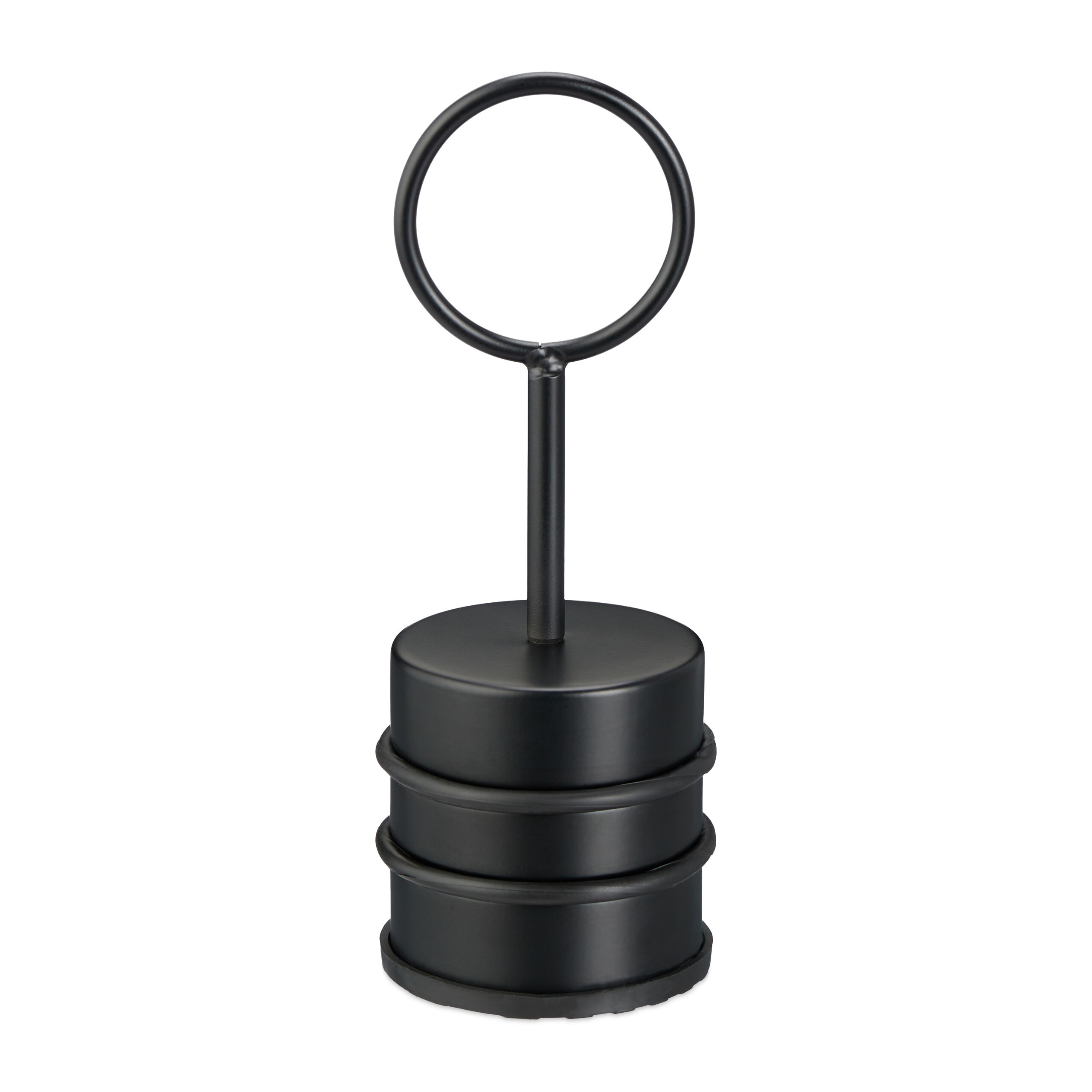 2 X Door Stoppers In Black - (h)20 X Ø7 Cm