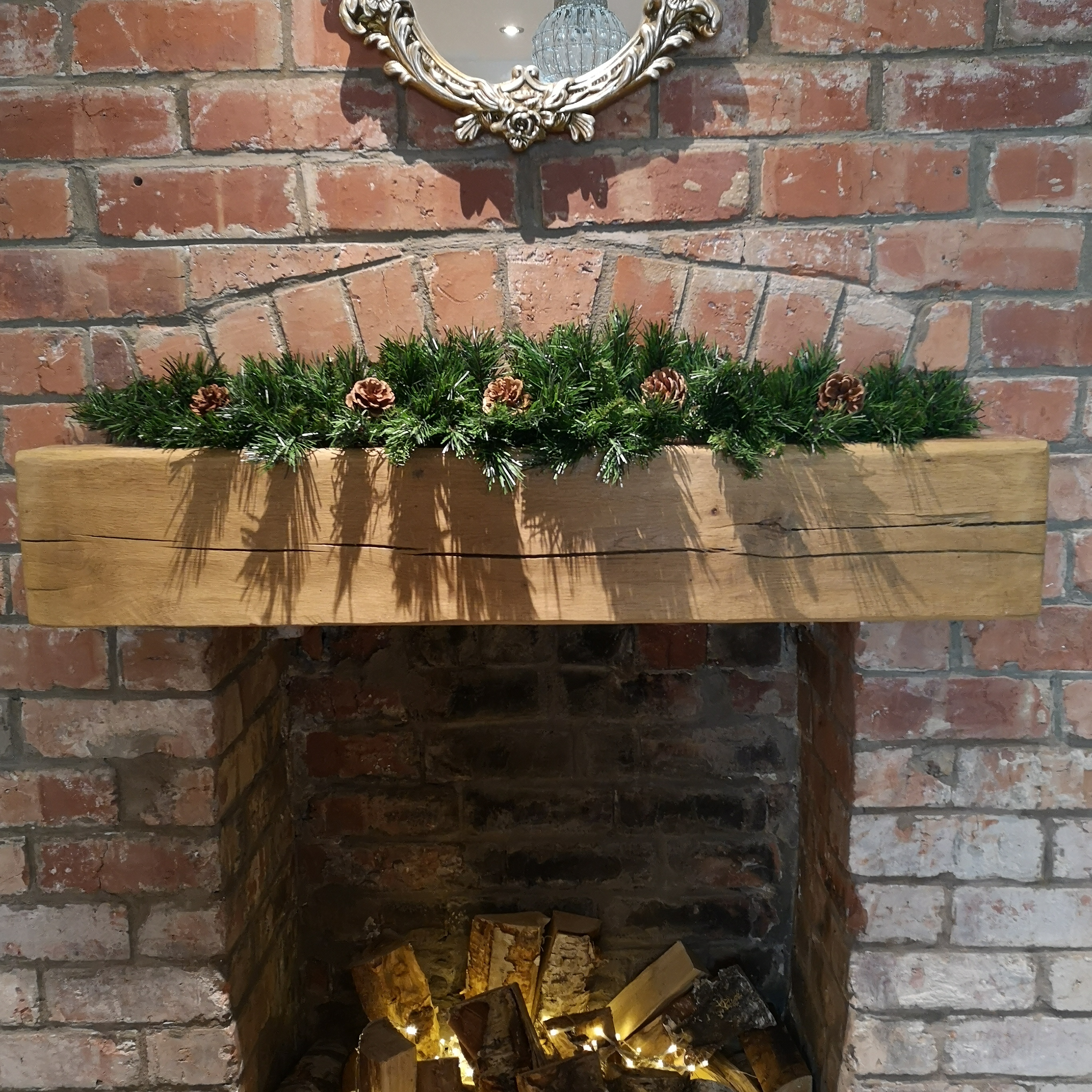 Samuel Alexander 90cm Deluxe Snow Time Princess Green Garland Swag 108 Tips With 5 Pine Cones, Green
