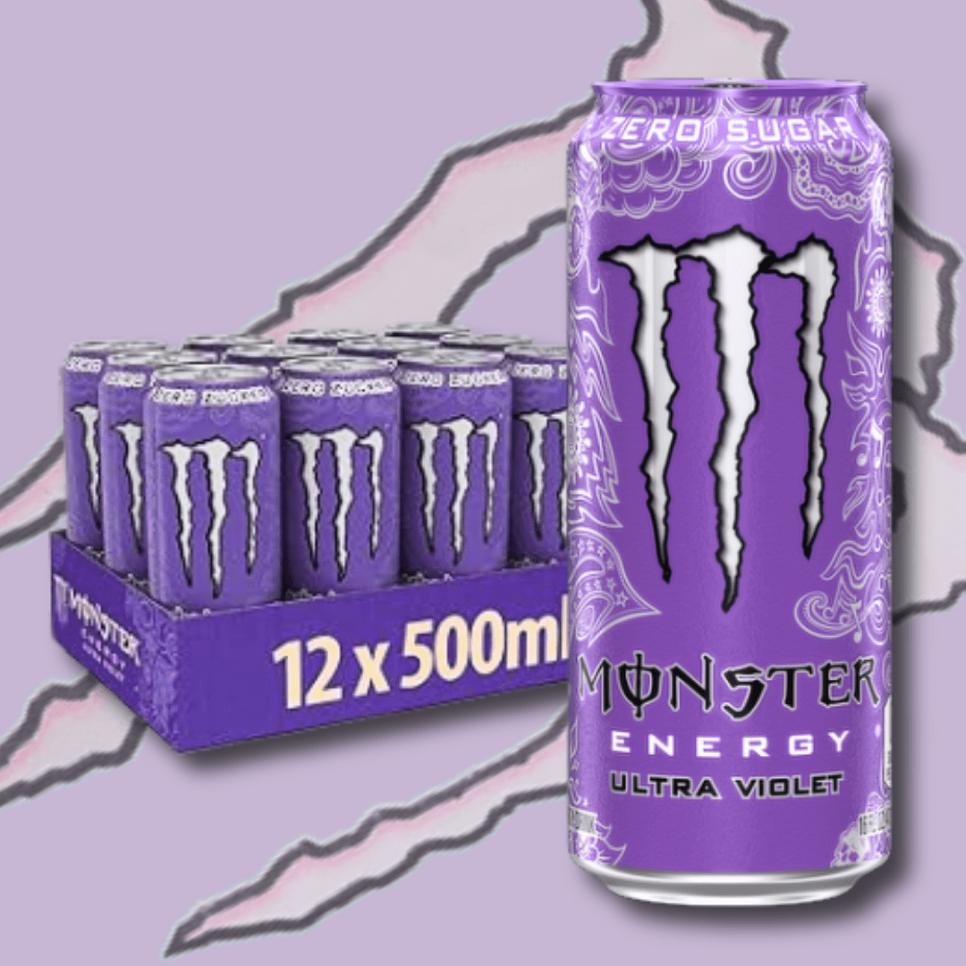 12x Monster Energy Ultra Violet 0 Sugar - Caffeinated Refreshment Beverage | 12x500 Ml